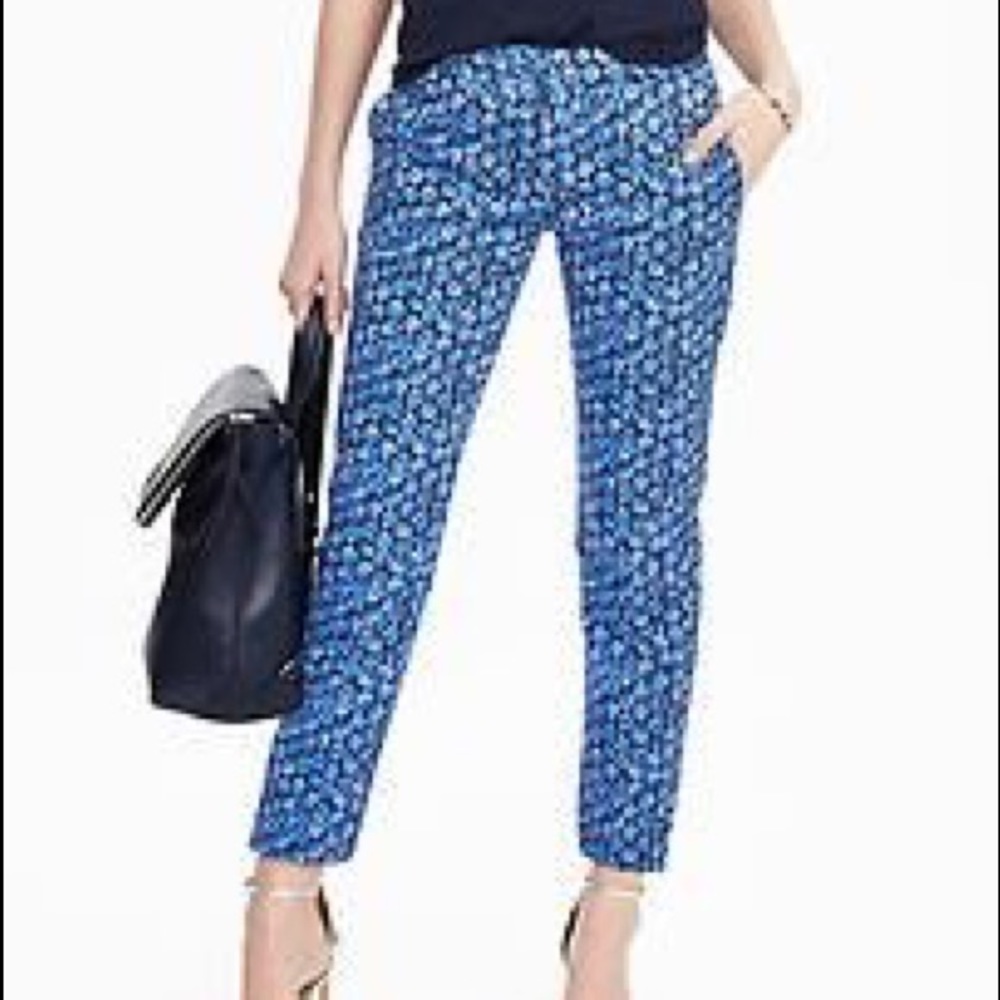 Avery Pant cotton blue navy abstract